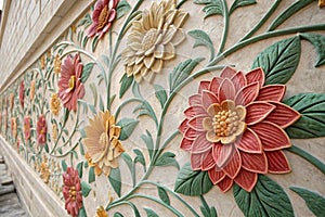 3D Relief Flowers Wallpaper Texture