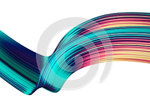 3D render abstract background. Colorful twisted shapes in motion. Computer generated digital art. photo