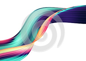 3D render abstract background. Colorful twisted shapes in motion. Computer generated digital art. photo