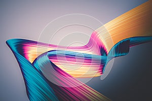 3D render abstract background. Colorful twisted shapes in motion. Computer generated digital art for poster, flyer, banner. photo