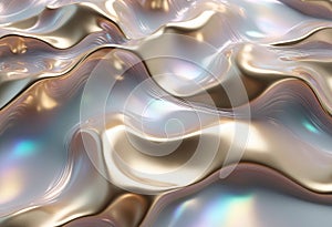 3d render, abstract background, gold holographic foil