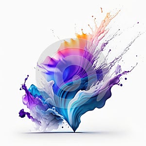 3d render, abstract fluid background with colorful splashes and drops Generative AI Generative AI