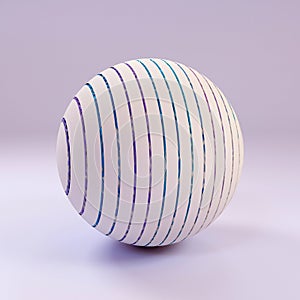 3d render of abstract 3d glowing blue sphere wireframe cage around on light background