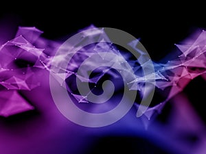 3D abstract network communications background with plexus design