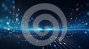 3d render of abstract technology background with digital binary code, big data concept, Generative AI illustrations