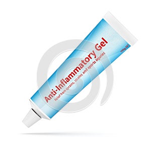 3d render of anti-inflammatory gel over white photo