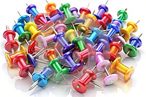 Several Assorted Colors of Plastic Push Pins
