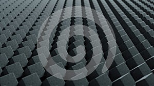 3d render Background pattern cube loop. Abstract geometric shape from gray cubes. Isometric seamless tileable texture