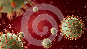 3D render bacteria virus, 3d render microbe. Infection and spread of coronavirus