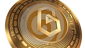 3D Render Golden Bancor Bnt Cryptocurrency Coin Symbol Close up photo