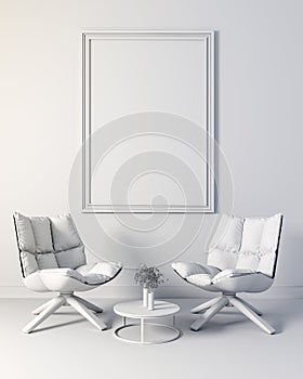 3d render of beautiful clean interior