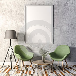 3d render of beautiful clean interior