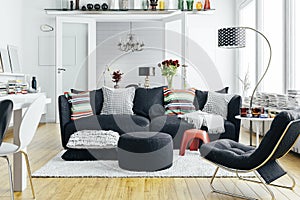 3d render of beautiful clean interior