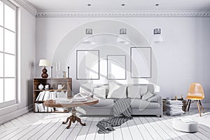 3d render of beautiful clean interior room