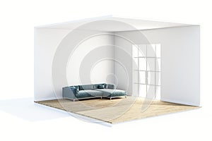 3d render of beautiful clean room