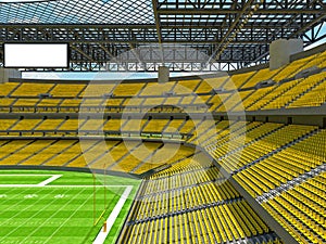 Modern American football Stadium with yellow seats