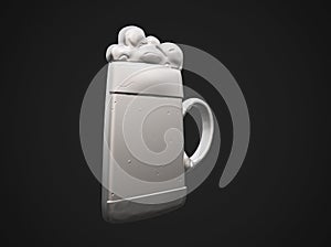 3d render of beer in glass