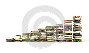 3d render of big pile of colorful books
