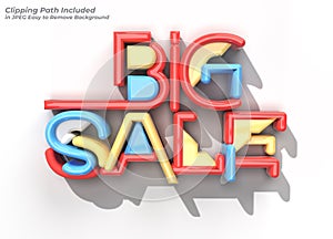 3D Render Big Sale Text Pen Tool Created Clipping Path Included in JPEG Easy to Composite