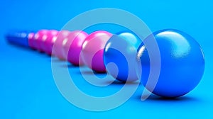 3D Render of Blue and Pink Spheres on Blue Background