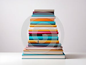 3d render colorful books isolated on white background, book mockup, mockup design