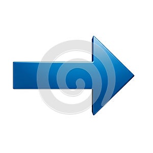 3D Render of a Bright Blue Arrow Pointing to the Right rendering direction