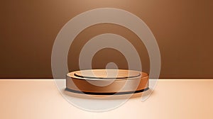 3d render of the brown podium for product presentation. Abstract minimal scene art. AI Generated