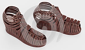 3D Render of Caligae Shoes