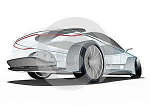 3D render of  a car representing car development