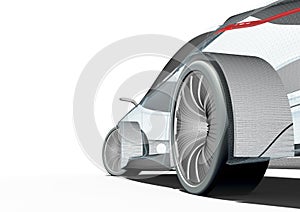 3D render of  a car representing car development