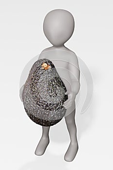 Render of Cartoon Charcter with Avocado