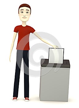 Cartoon man with document and destructer