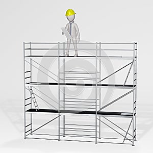 Render of Character with Scaffoldings