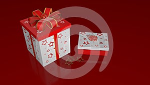 3D render of Christmas gift boxes