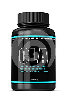 3d render of CLA supplement isolated over white photo
