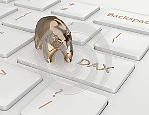 3d render of computer keyboard with DAX index button