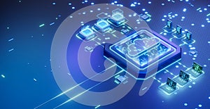 3d render Cloud Computing concept background
