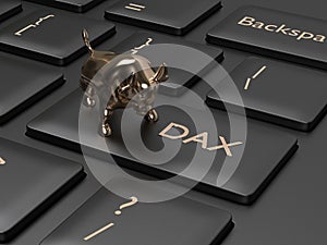 3d render of computer keyboard with DAX index button