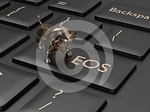 3d render of computer keyboard with EOS button