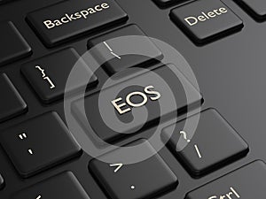 3d render of computer keyboard with EOS button