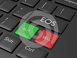 3d render of computer keyboard with EOS button