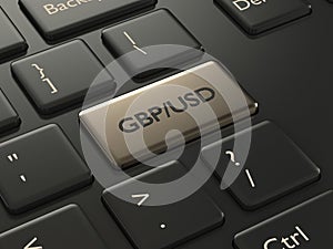 3d render of computer keyboard with pound and dollar button