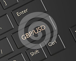 3d render of computer keyboard with pound and dollar button