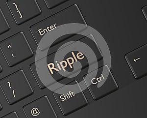 3d render of computer keyboard with Ripple button
