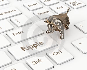 3d render of computer keyboard with Ripple button