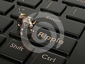 3d render of computer keyboard with Ripple button