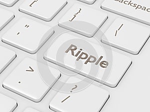 3d render of computer keyboard with Ripple button