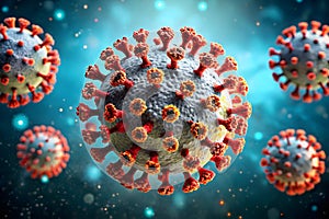 3D render of coronavirus Covid-19 virus