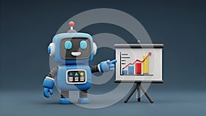 Robot Analytics AI, Business Growth, Chart, Data, Presentation