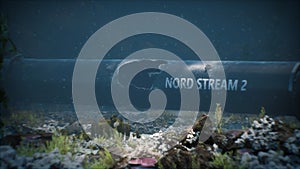 3D render of a damaged pipe Nord Stream 2 photo